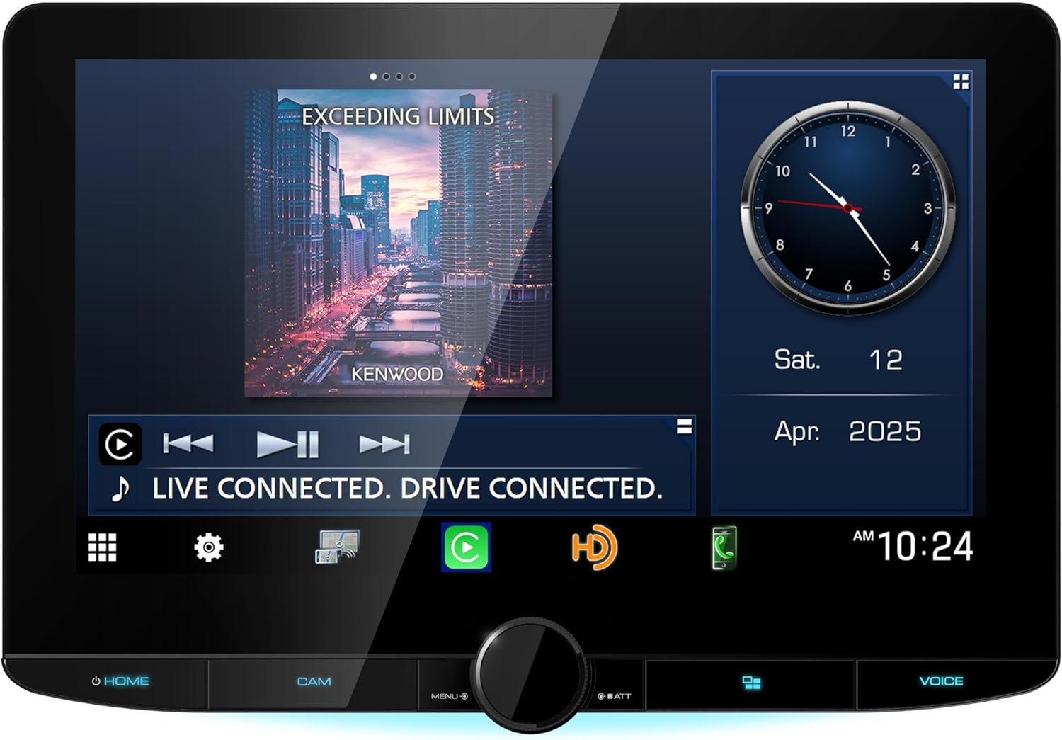 Kenwood Excelon Reference DMX1058XR 10.1” HD Touchscreen Car Stereo – Bluetooth Double DIN Radio with Wireless Apple CarPlay, Android Auto, Backup Camera Inputs, Hi-Res Audio, Floating Display