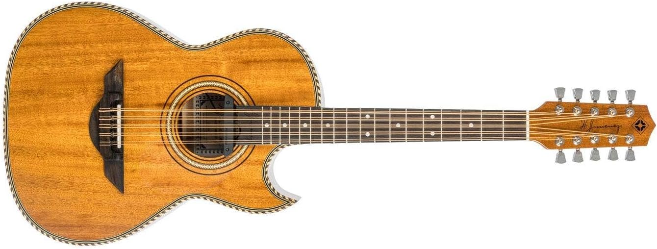 H. Jimenez LBQ1ENM El Esta'ndar Acoustic-Electric Guitar, Bajo Quinto Natural Mahogany,With Cutaway and Electronics