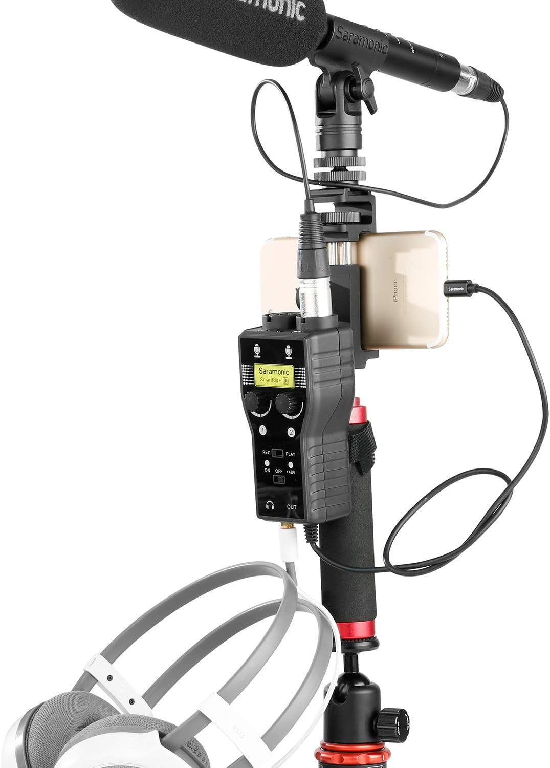 Lightning Microphone Preamp Compatible with iPhone 11 X 8 7 6 Vlog, Saramonic 2-Channel Lightning Mic XLR & 6.3mm Guitar Interface for iPad iPod, iOS Smartphone Tablet YouTube Video