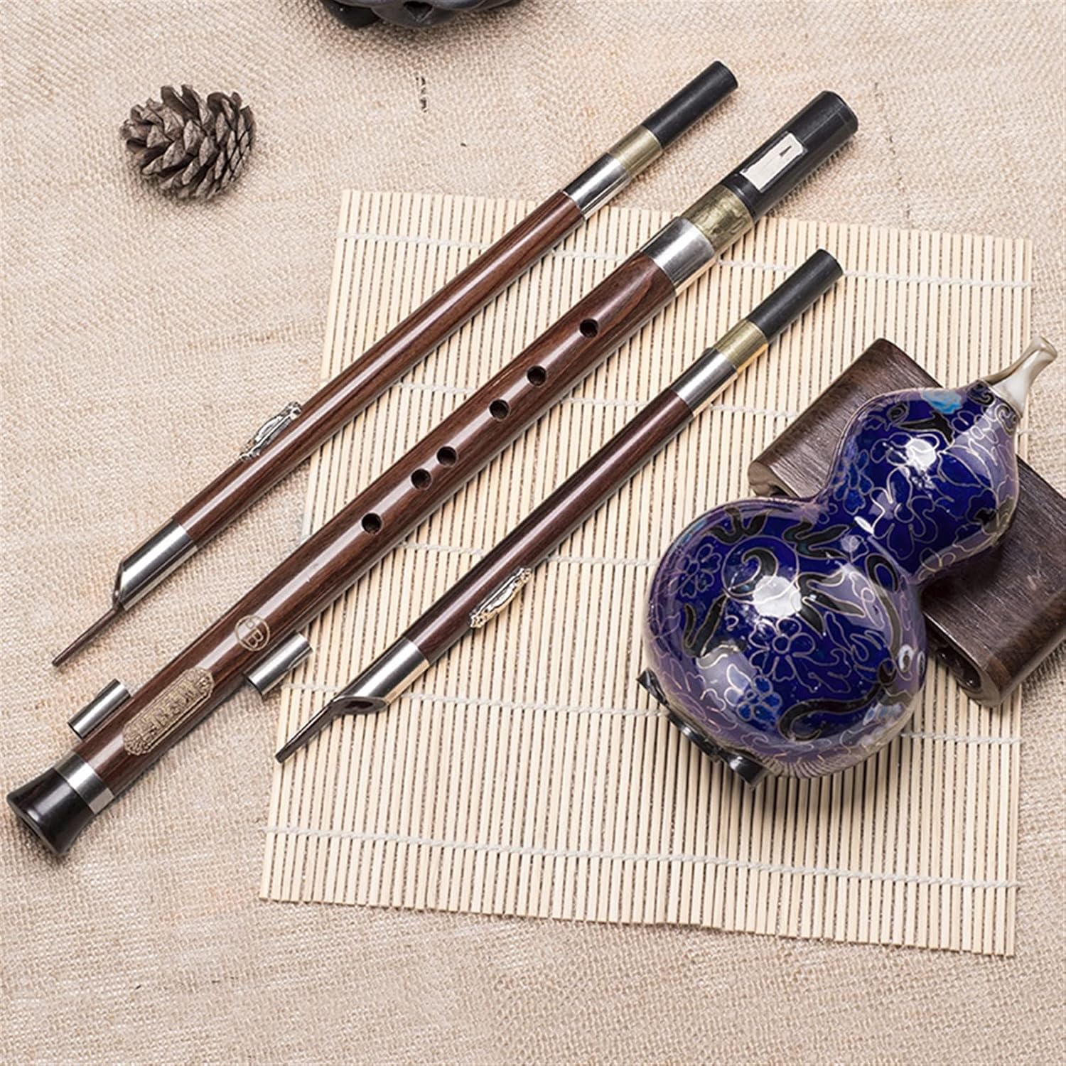 FLFL Hulusi C Key Hulusi Handmade Flute Ethnic Musical Woodwind Instrument (Color : Bb Key)