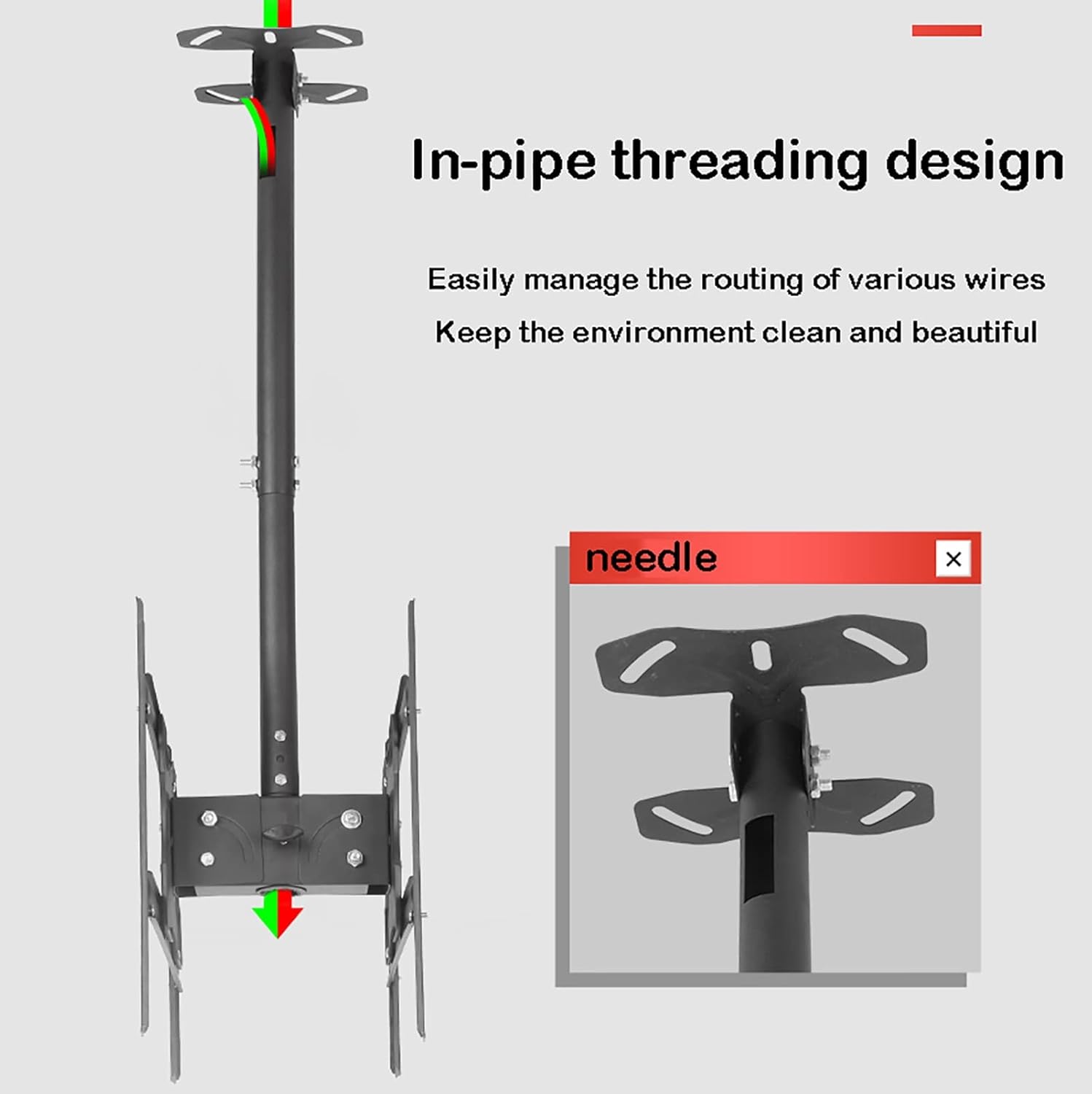 TV Stand,TV Ceiling Mount, TV Wall Mount Bracket Fits 20-32 Inch TV Flat Screen Display, 360° Rotation Swivel Tilt Full Motion Ceiling TV Bracket (Size : 1.5m)