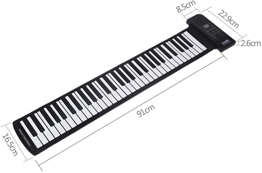 Upgraded 61 Keys Roll Up Piano, New Portable Piano Soft Silicone Flexible Electronic Digital Music Keyboard Piano