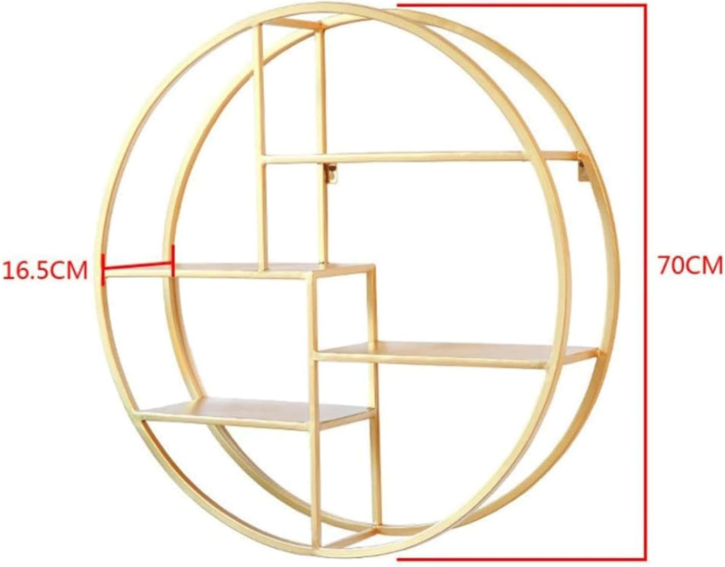 Flexible Bookcases 4 Tiers Wall Mount Bookshelf Metal Bookshelf Space Saving Book Rack for Cafe Office Home Bookshelves Gold Perfect Furniture