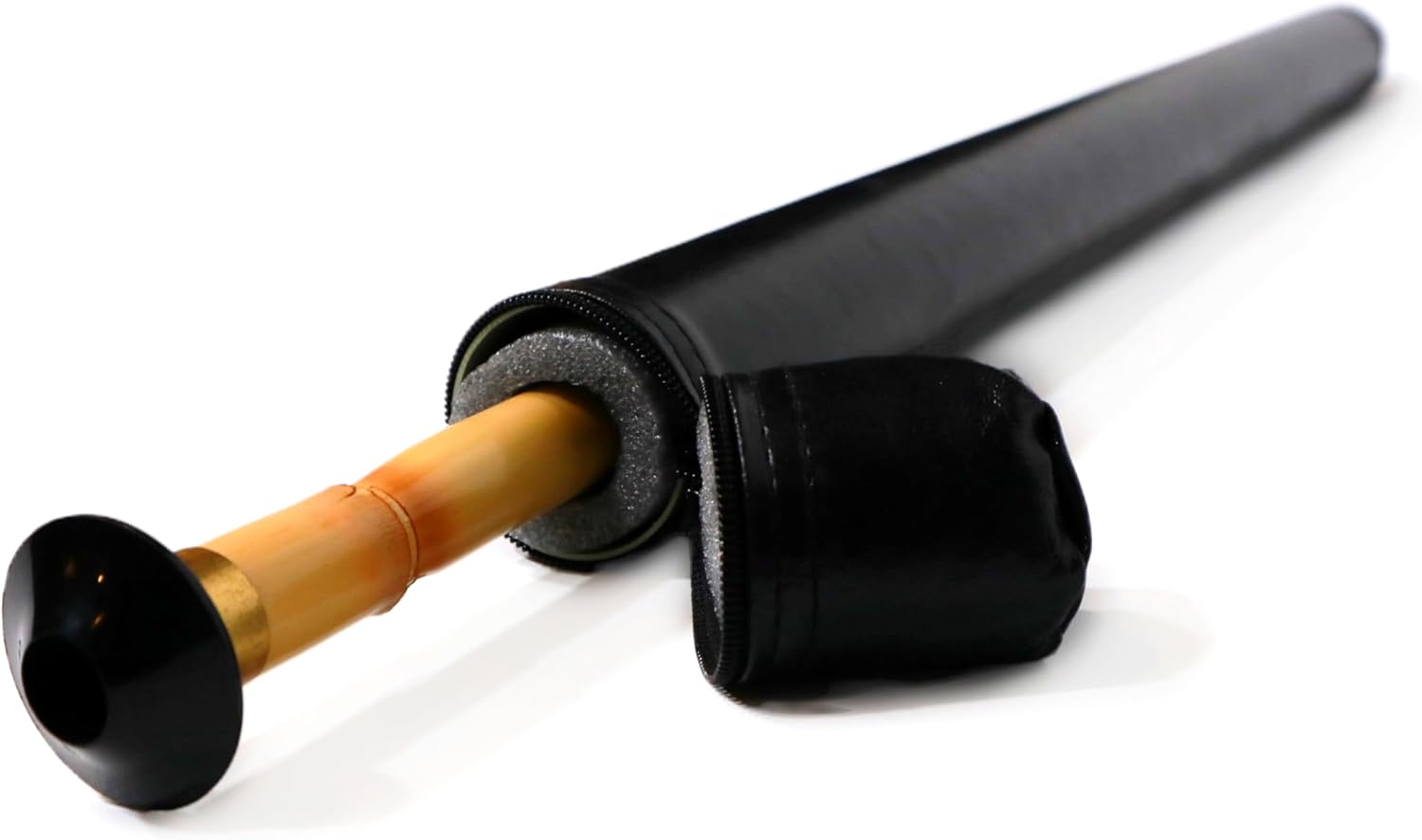 Professional Kiz Ney (B) Classic Turkish Traditional Bamboo Flute Woodwind Instrument with Faux Shiny Leather Bag