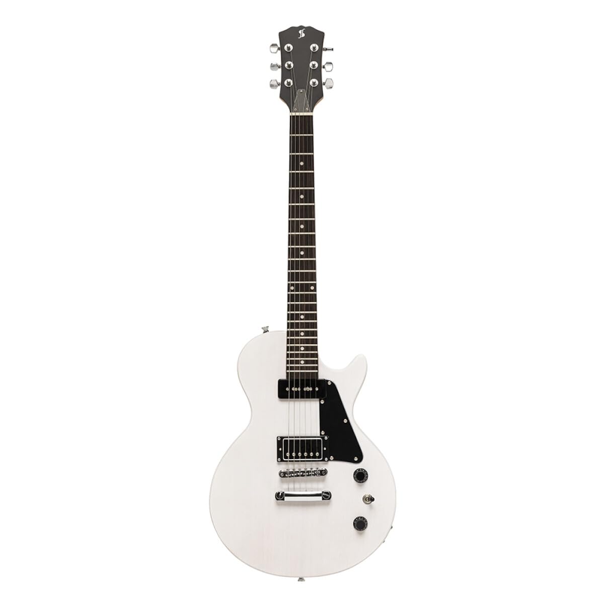 Stagg SEL-HB90 WHB Standard Series Electric Guitar l Solid Mahogany Body l Flat Top l White Finish