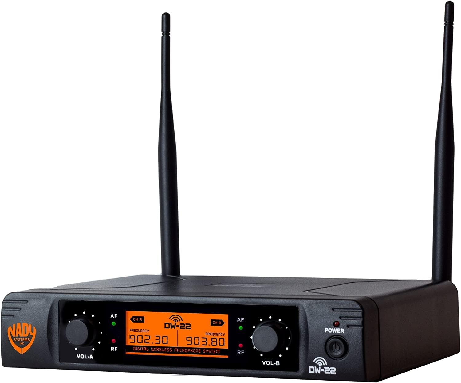 Nady DW-22-LT-HM Dual Digital Wireless Lapel & Headset Microphone System – 902.3MHz / 903.8MHz (Non-Adjustable), Plug and Play Set-up, and 300 ft. Range