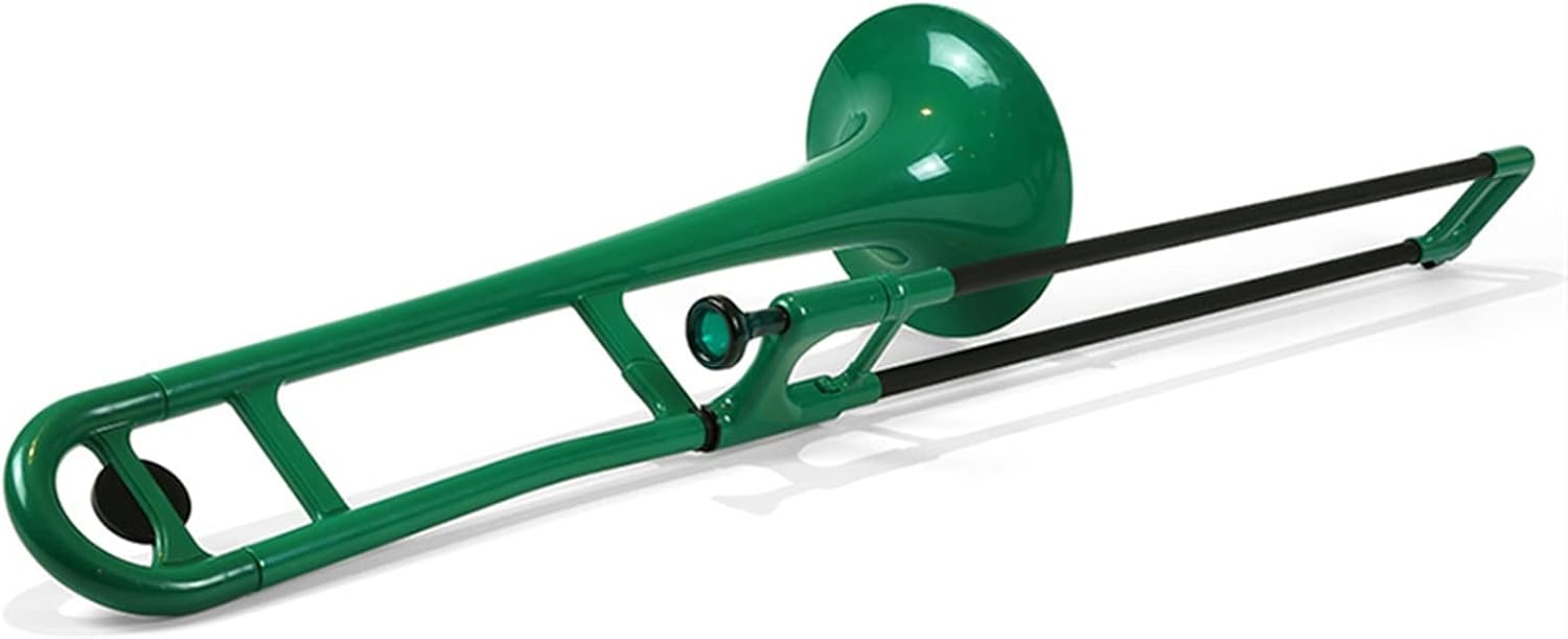 FLFL Student Trombone Plastic Trombone Brass Instrument in B Flat is Suitable for Beginners to Test and Perform (Color : Green)