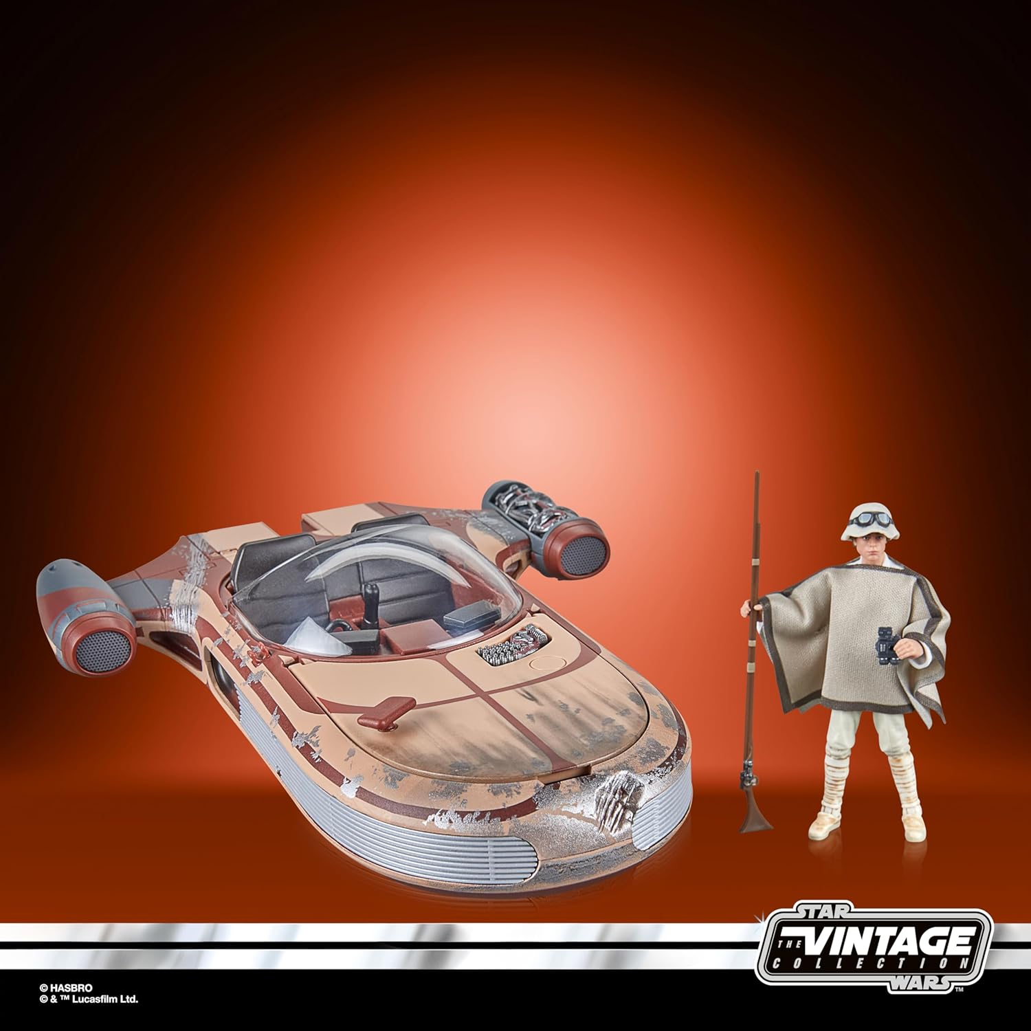 Star Wars The Vintage Collection, Landspeeder Vehicle with 3.75-Inch Luke Skywalker Figure, Star Wars : A New Hope