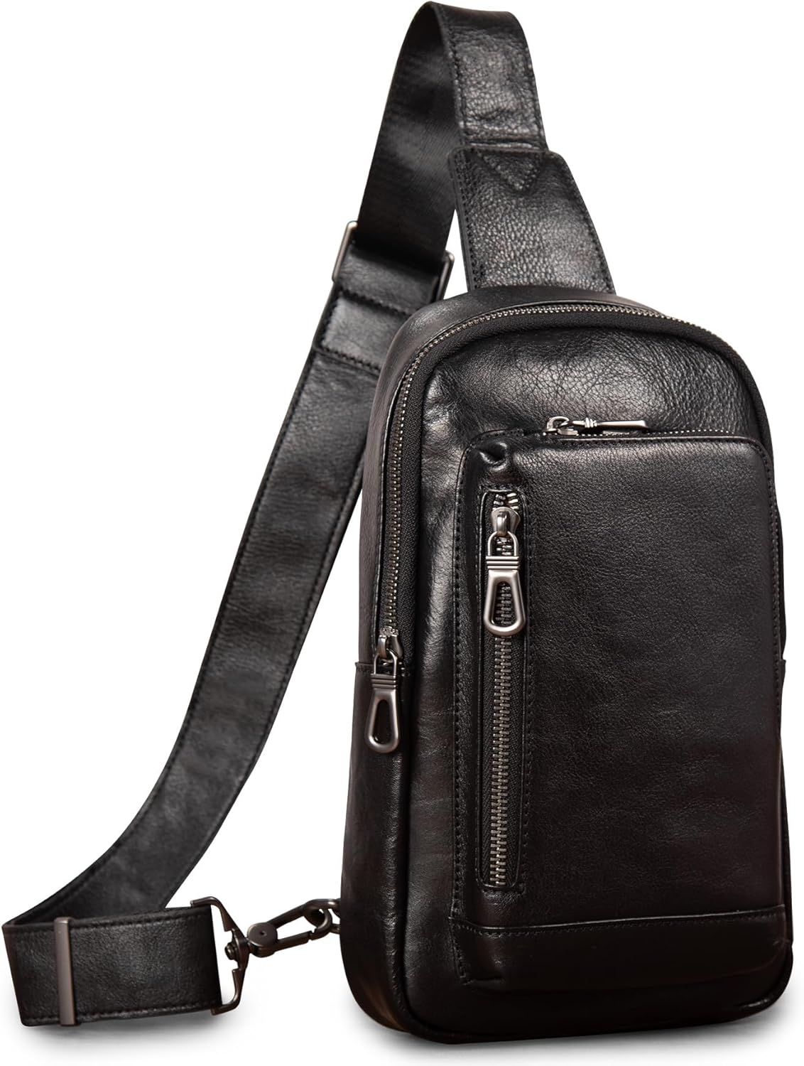 Genuine Leather Sling Bag for Men and Women Crossbody Shoulder Purse Chest Sling Backpack Carry on Casual Daypack