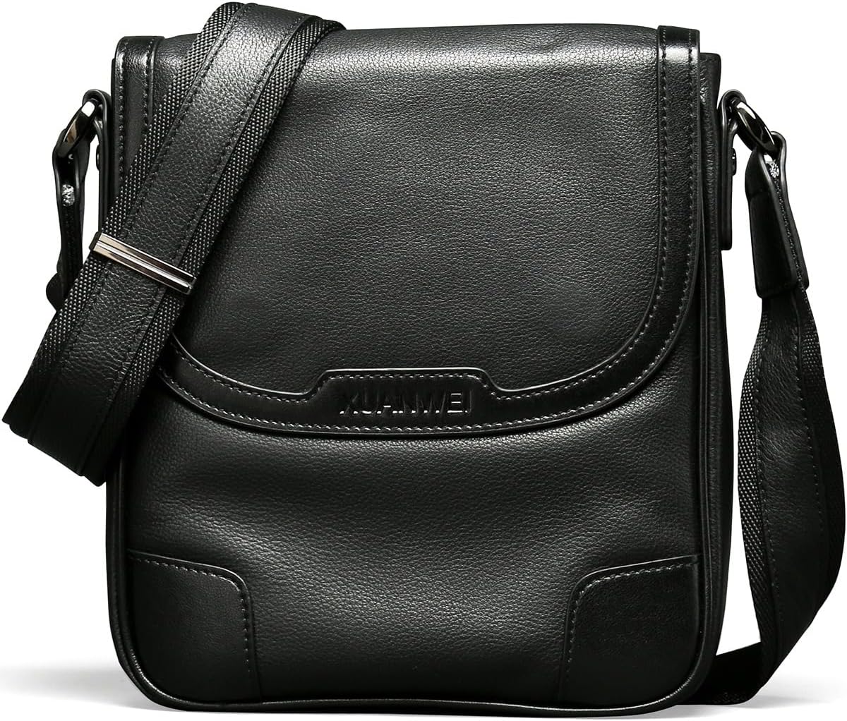 Xuanwei men's full grain cowhide messenger bag, high-end messenger bag, suitable for carrying tablets and business work