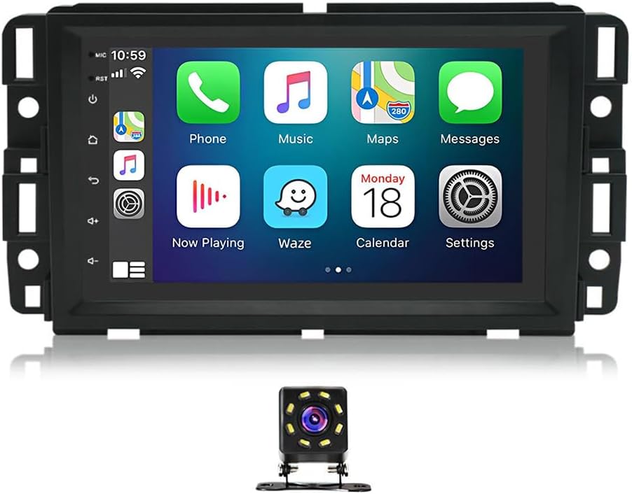 Car Stereo Radio Fit for Chevy for GMC Yukon Sierra Acadia Double Din with Wireless carplay & Android Auto 7