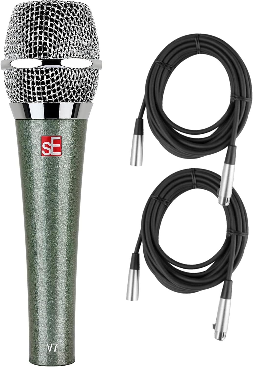 Briskdrop sE Electronics V7 Vintage Edition Handheld Dynamic Microphone - Bundle with 2 XLR Cables