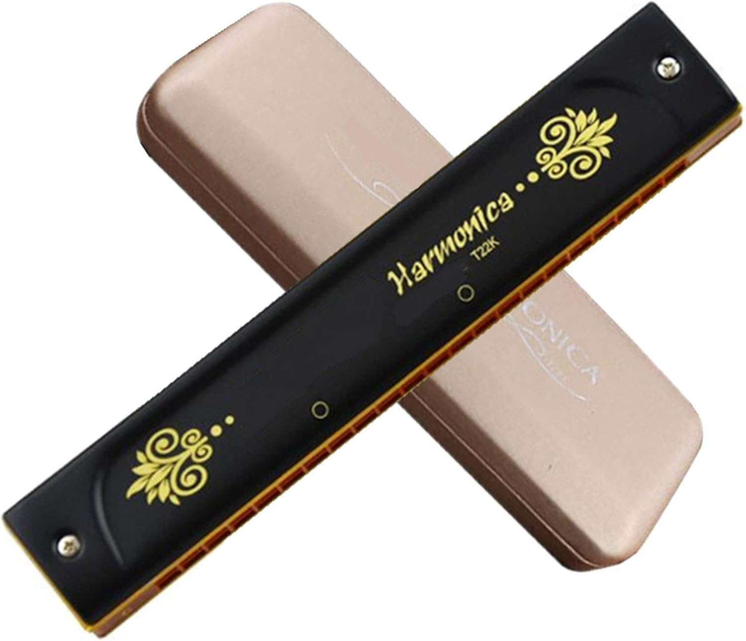 Harmonica Harmonica 22 Hole Tremolo Harp Phosphor Bronze Reeds Key of C Thickening Plate Harp Mouth Ogan Musical Instrument T22K