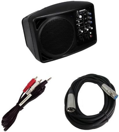 Mackie SRM150 Portable PA System with RCA Cable, XLR Cable Bundle