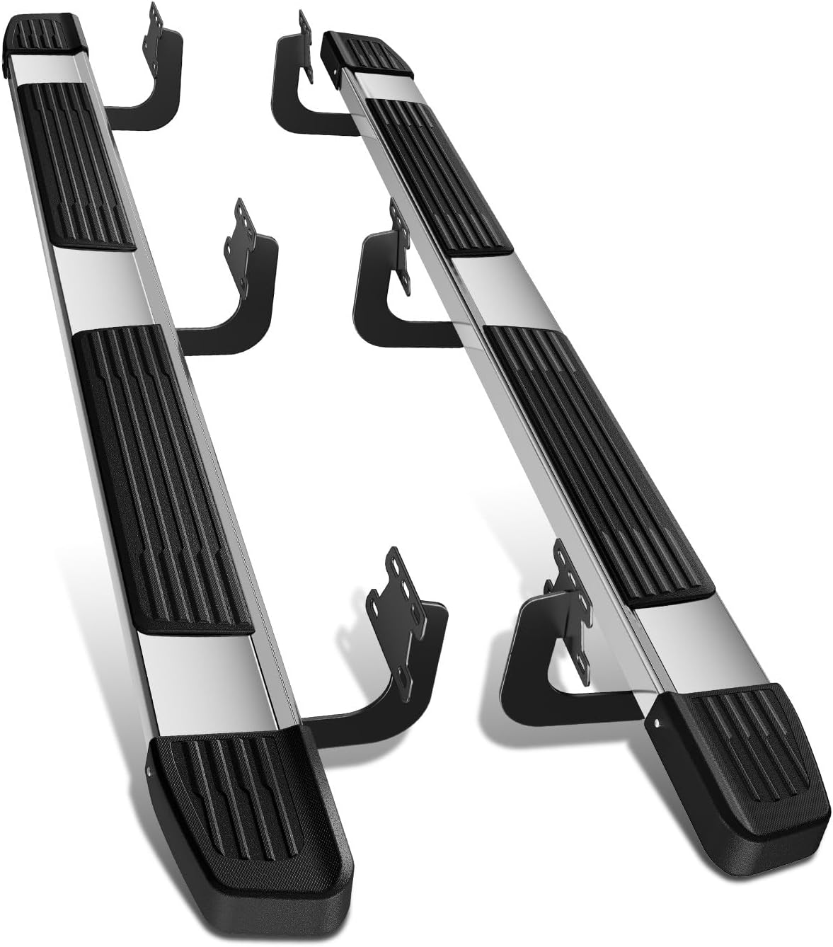 DNA MOTORING 6 Inches Running Boards Compatible with 19-24 Ram 1500 Crew Cab, Stainless Steel Side Step Nerf Bars, STEPB-ZTL-8161-525-SS