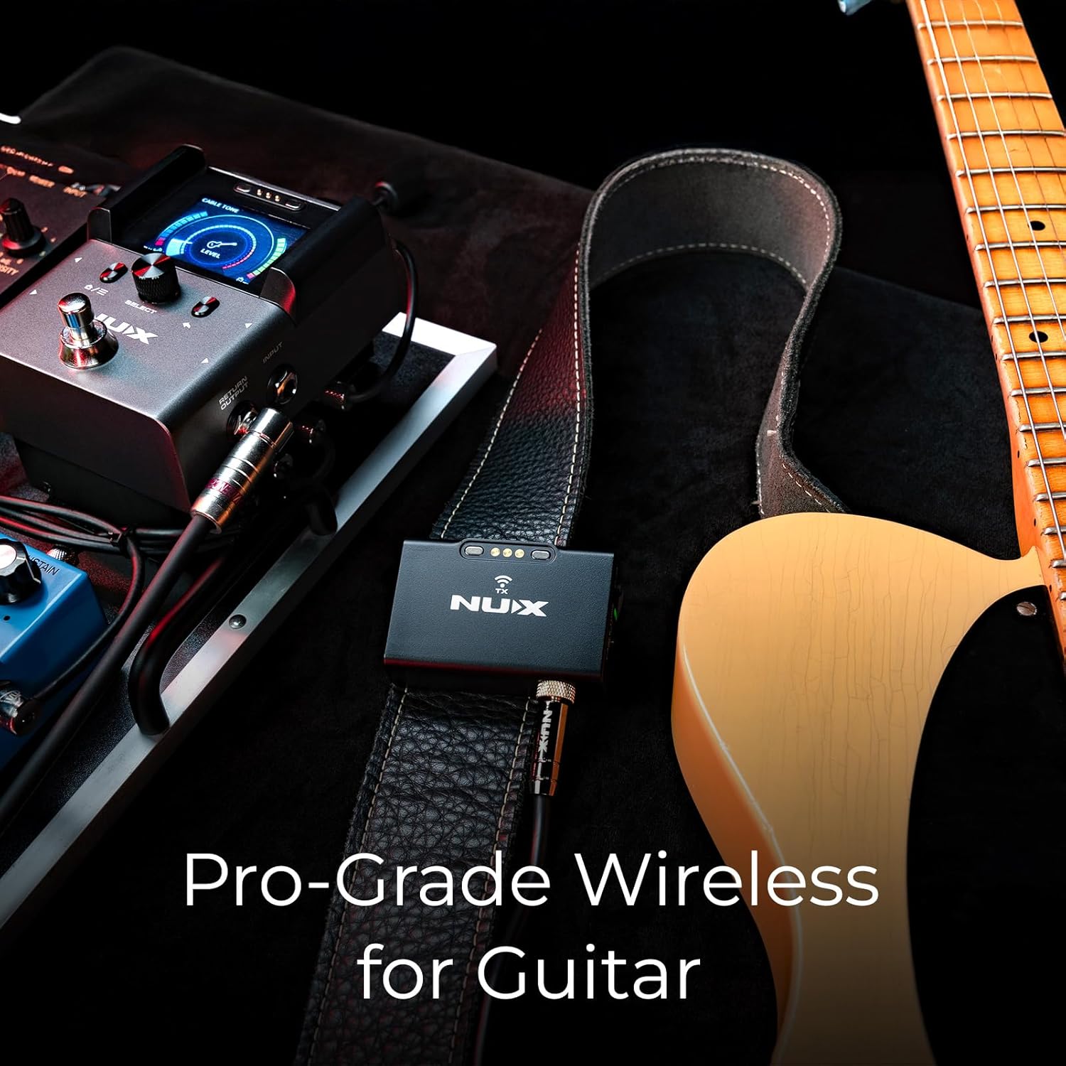 NUX B-8 Wireless System for Guitar, Bass, Various Instruments with Electronic Pickups. Built in Booster/Tuner. Wireless Solution for Gigging, Home Playing