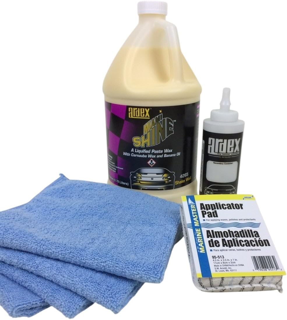 Ardex Miami Shine Detailers Kit Gal - One Step Liquid Paste Wax with Applicator