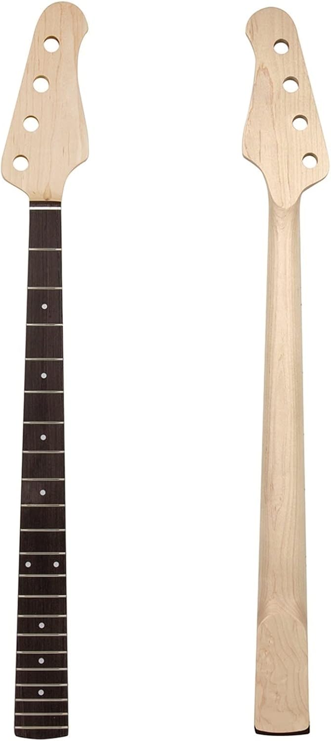 Electric Guitar Neck 4 String Maple for Bass 21 Frets Bolt On 38 Mm Nut Nature Satin Electric Guitar Neck (Color : Synthetic Wood Fret)
