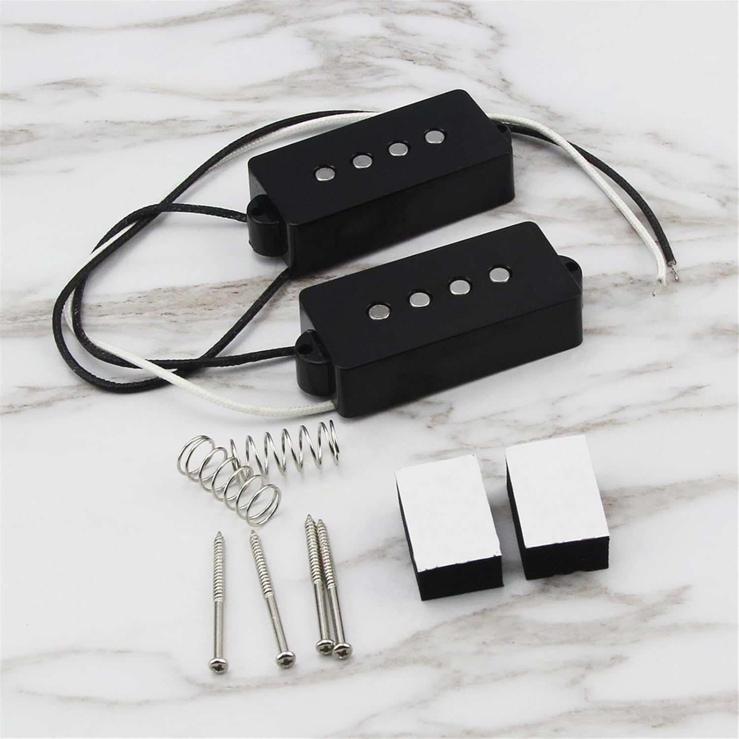 Black Open Style Alnico 5 Magnet Bass Pickups for 4 String Bass Guitar Parts Replacement Electric Guitar Pickups Set