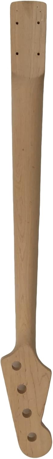 DIY 4 String Bass Guitar Kit with Basswood Body and Maple Neck and Fingerboard Unfinished Guitar Body