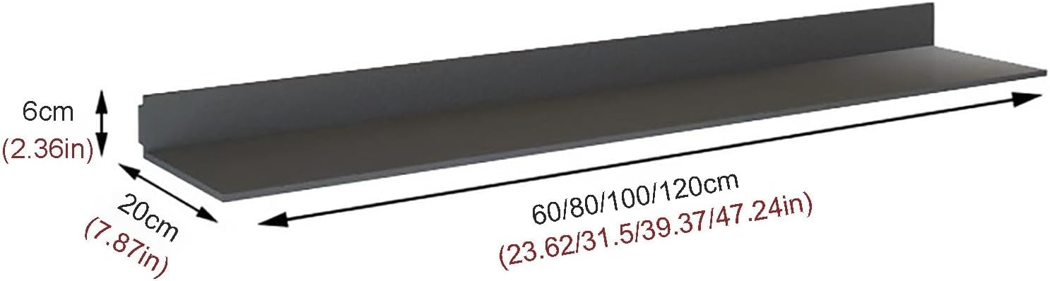 Illuminated Wall Shelf Built-in LED,Aluminum Alloy Display Stands,Floating Shelves Wall Mounted,Light Creative Metal Display Shelves for for Storage (Color : Gold, Size : 120cm/47.24in)