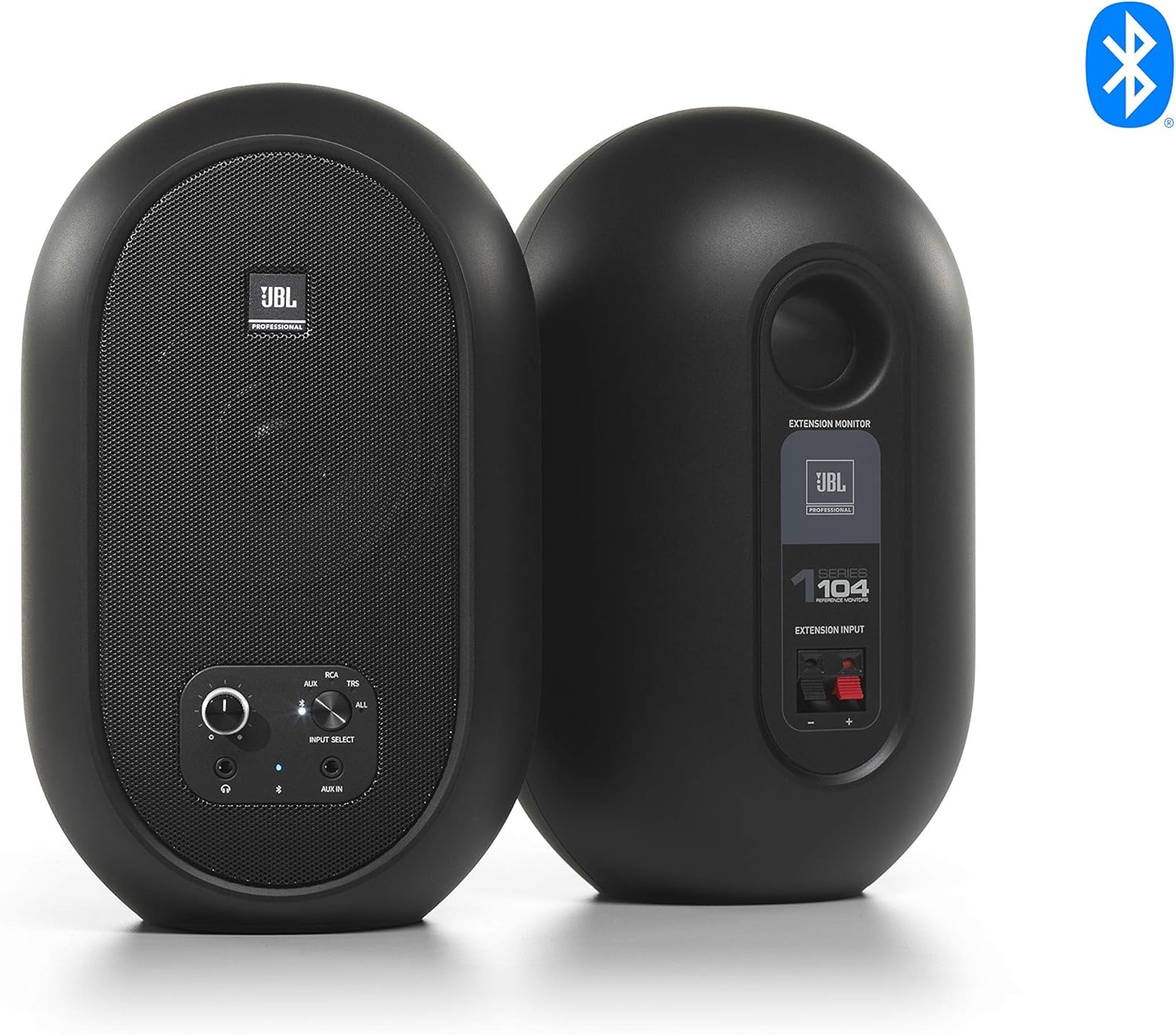 JBL Professional 1 Series 104-BT Compact Desktop Reference Monitors with Bluetooth, Black, Sold as Pair (Renewed)