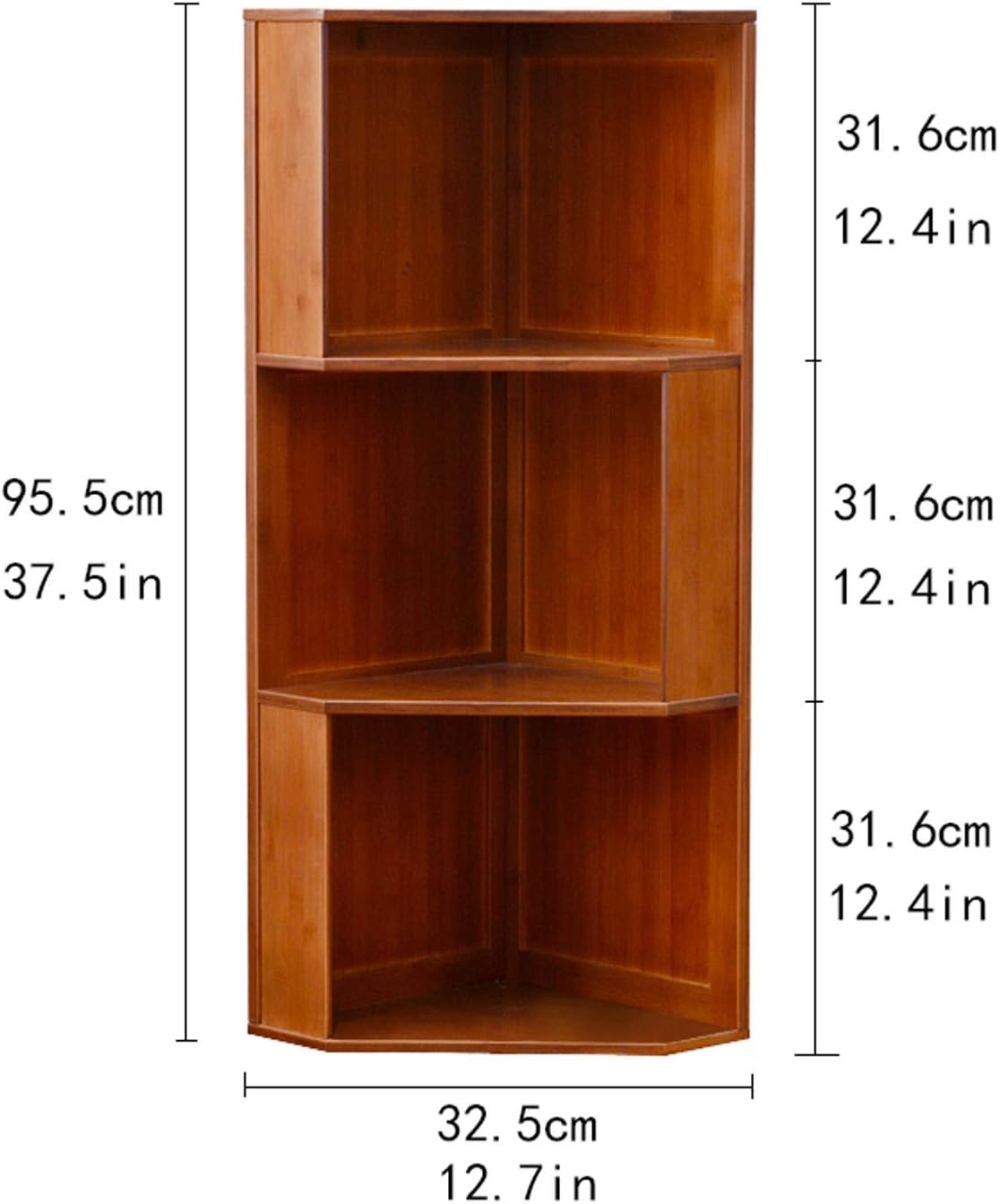 Bookcase Storage Rack Vertical Cabinet Bookshelf Wall Corner Bookshelf 3-story Floor-to-ceiling Bookcase Suitable for Office Bedroom Living Room Storage Shelf Display Shelf Bookshelves Open Display Sh