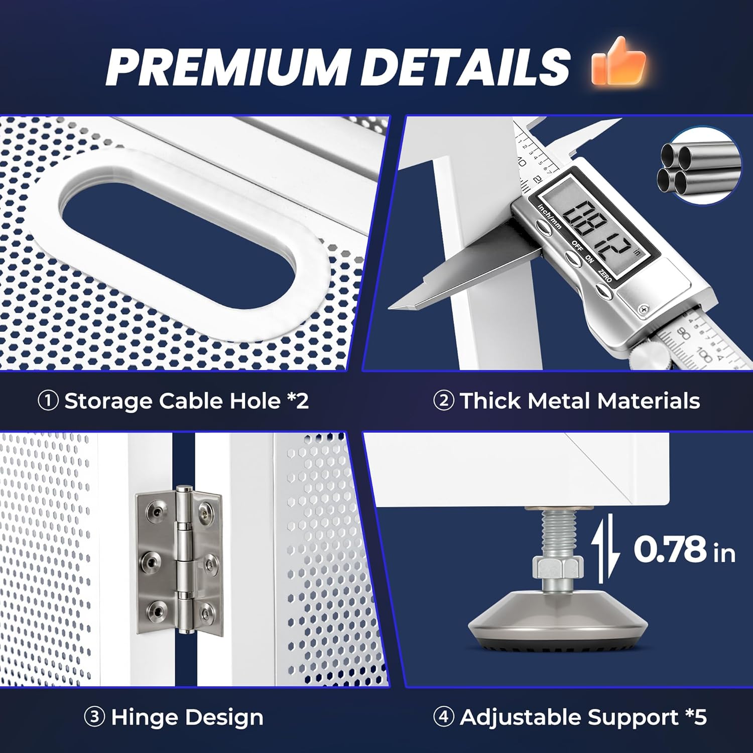 CAHAYA DJ Booth Stand Portable - DJ Table Facade with Black & White Scrims DJ Stand Foldable for Laptop & Controller Double Top Corners, Storage Bag, Cable Holes, 40