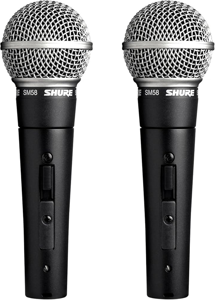 Shure SM58S Professional Vocal Microphone w/On/Off Switch (2 Pack), XLR