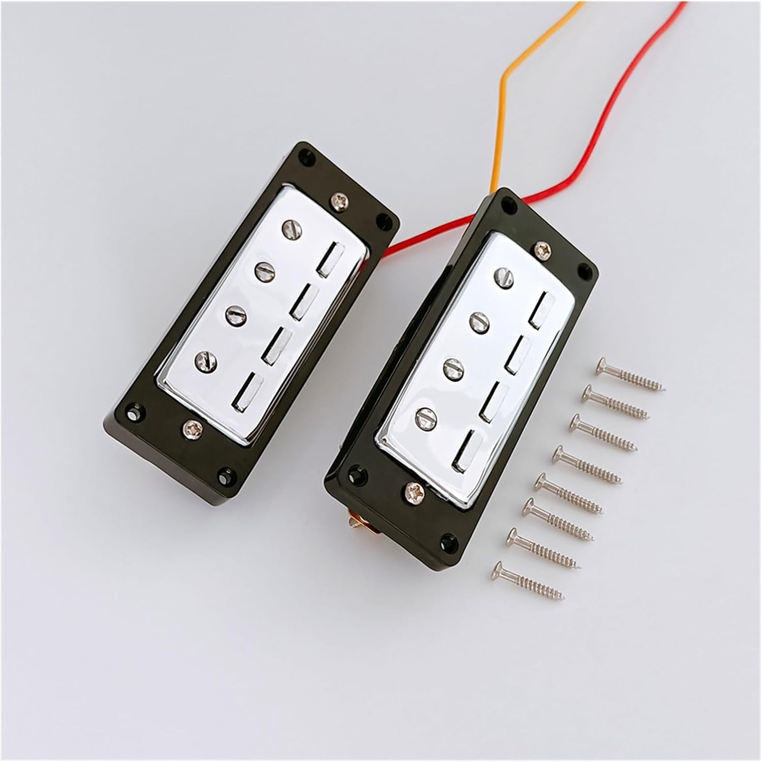 Mini 4 String Bass Guitar Humbucker Ceramic Magnet Pickups with Black Frame Electric Guitar Pickups Set
