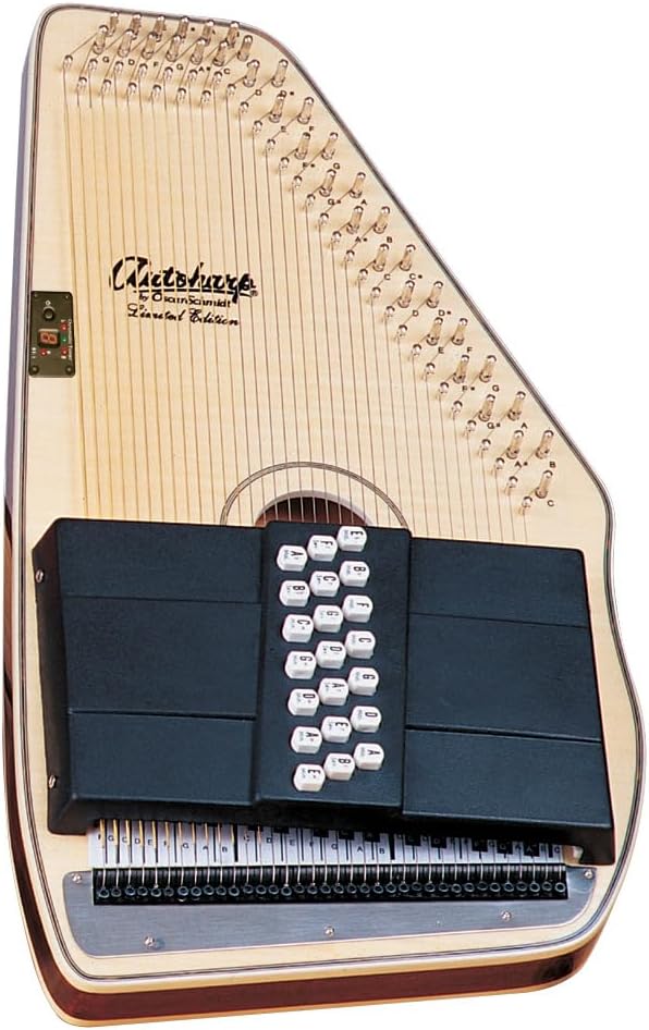 Oscar Schmidt OS11021FNE 21 Chord Acoustic Electric Auto Harp. Flame Maple