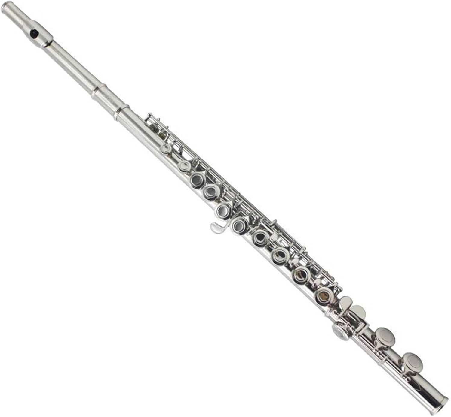 Left-handed 16-hole C Key Flute Closed Holes Nickel-plated Backhand Professional Woodwind Musical Instrument