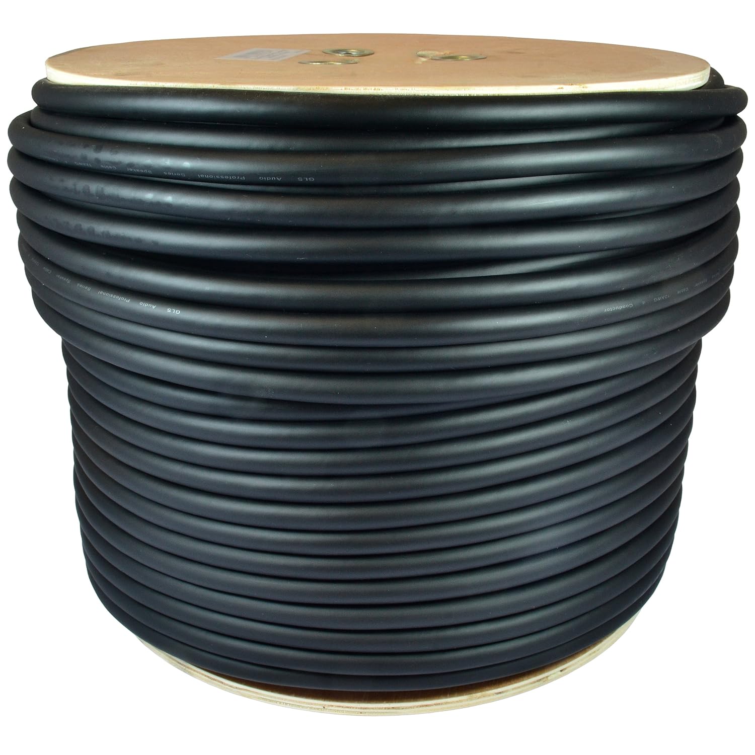 GLS Audio 500 feet Bulk Professional Speaker Cable 12AWG 4 Conductor Black - 12 Gauge Patch Cord 12/4 Wire - Pro 500' Spool Roll 12G 4 Conductor Bulk