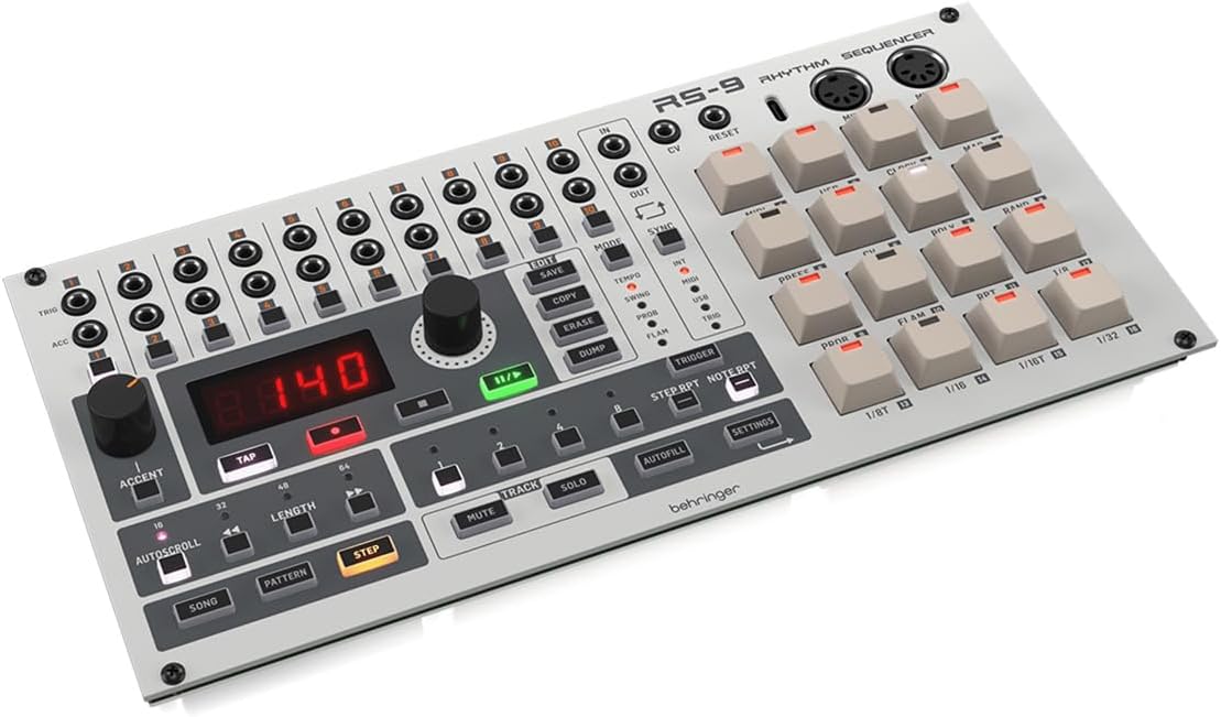 Behringer RS-9 Rhythm Digital Sequencer Module with 10 Drum Channels for Eurorack