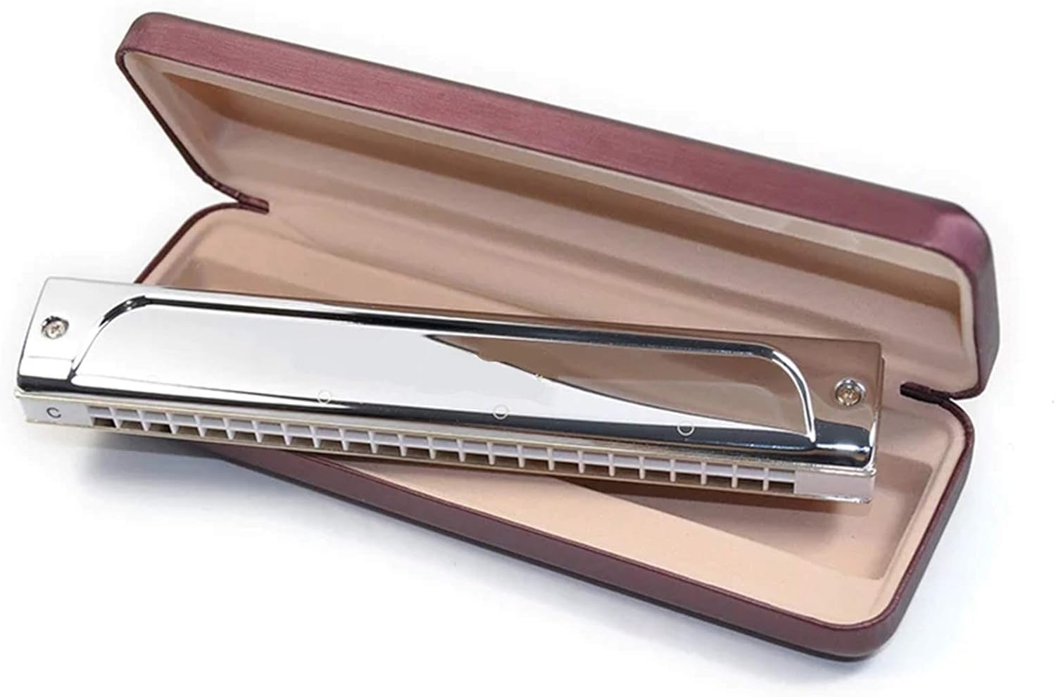 Harmonica Tremolo Harmonica 24 Holes Mouth Organ ABS Comb Brass Reeds Harp Professional Musical Instruments Key C (Color : Key of EB)