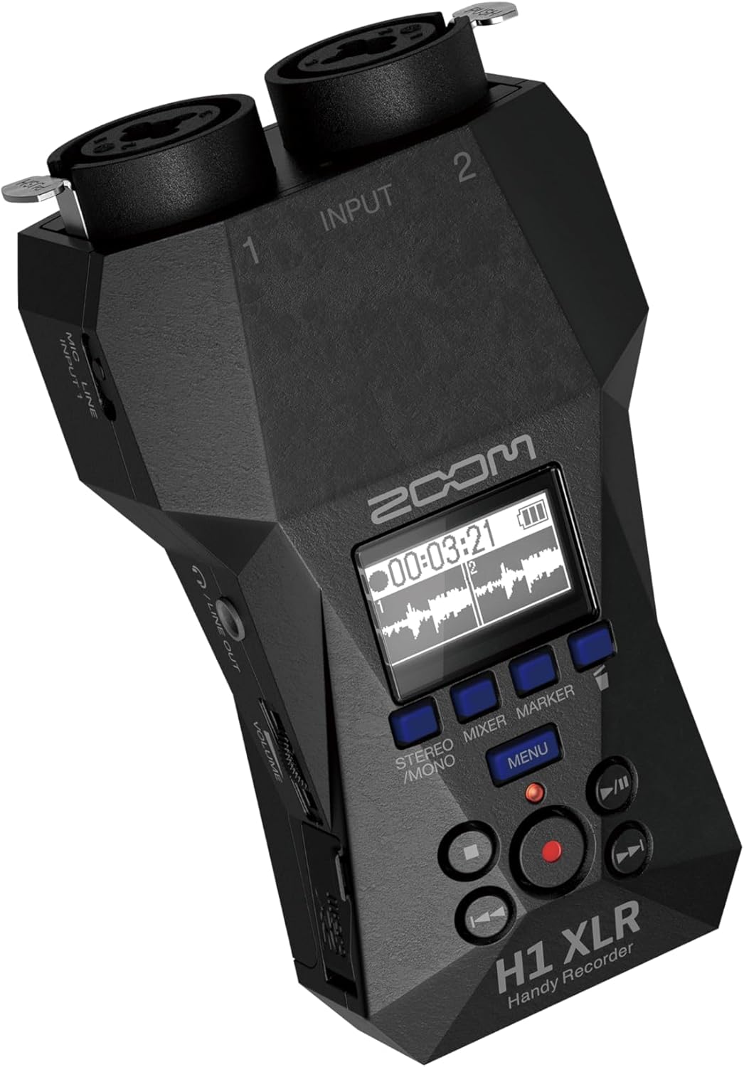 Zoom H1 XLR Handy Recorder with 32-Bit Float, Accessibility, 2 XLR/TRS Locking Combo Inputs, 3.5mm Stereo Jack, Dual AD Converters, for Musicians, Podcasters, Filmmakers, Content Creators, & More