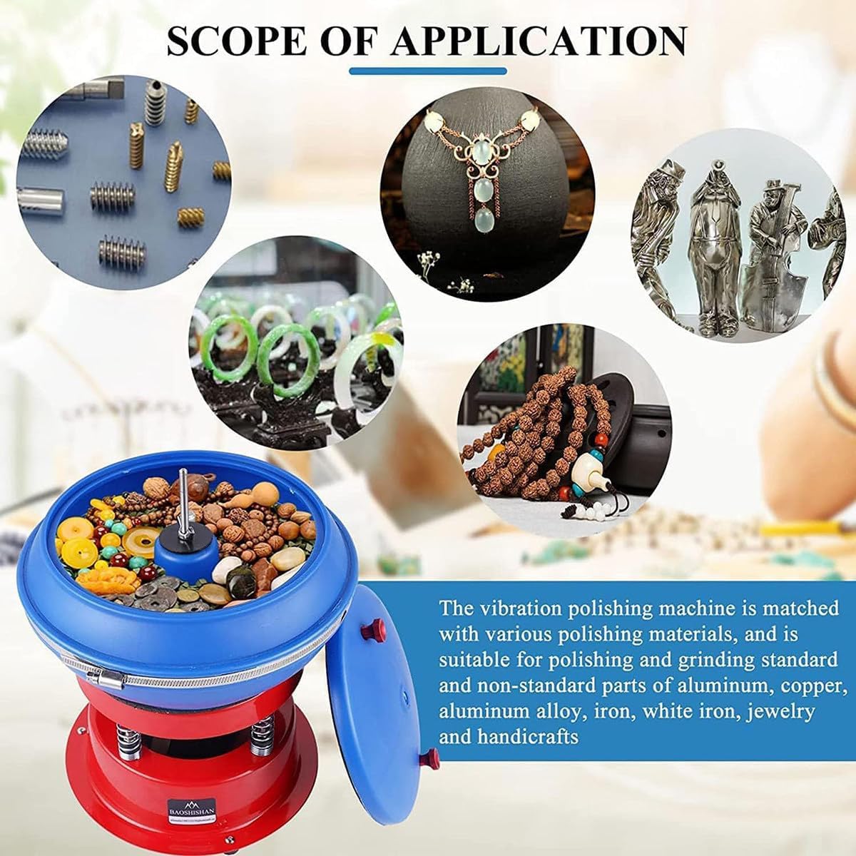 Vibration Polishing Machine, Polishing Shock Absorber Barrel Vibration Grinding Machine, Metal Deburring Machine gem Faceting Machine