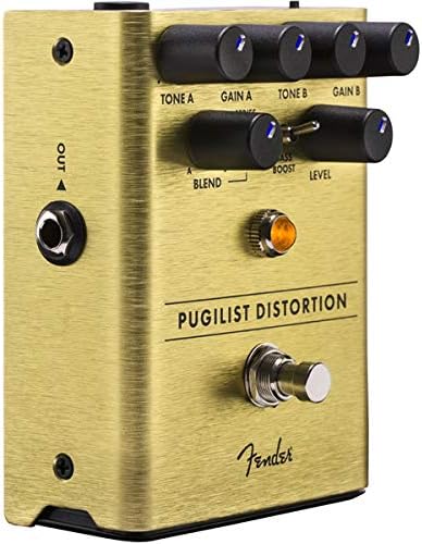 Fender Pugilist Distortion Pedal Bundle with Power Supply, Fender Instrument Cable, and 24 Picks