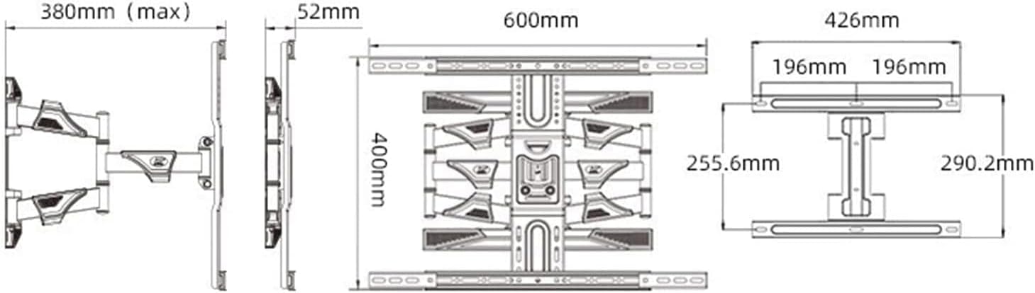 Multifunction Full Motion TV Wall Mount, TV Wall Bracket for Most 40-80 Inch Flat TVs, Wall Mount TV Bracket with Articulating Swive and Tilt TV Mount TV Stand