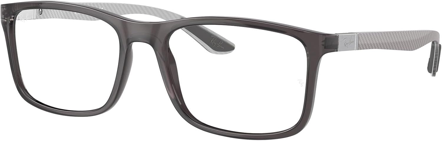 Ray-Ban 8908 Eyeglasses Bundle: 8908 8908 8061 Transparent Grey 55mm and Eyewear Cleaning Kit