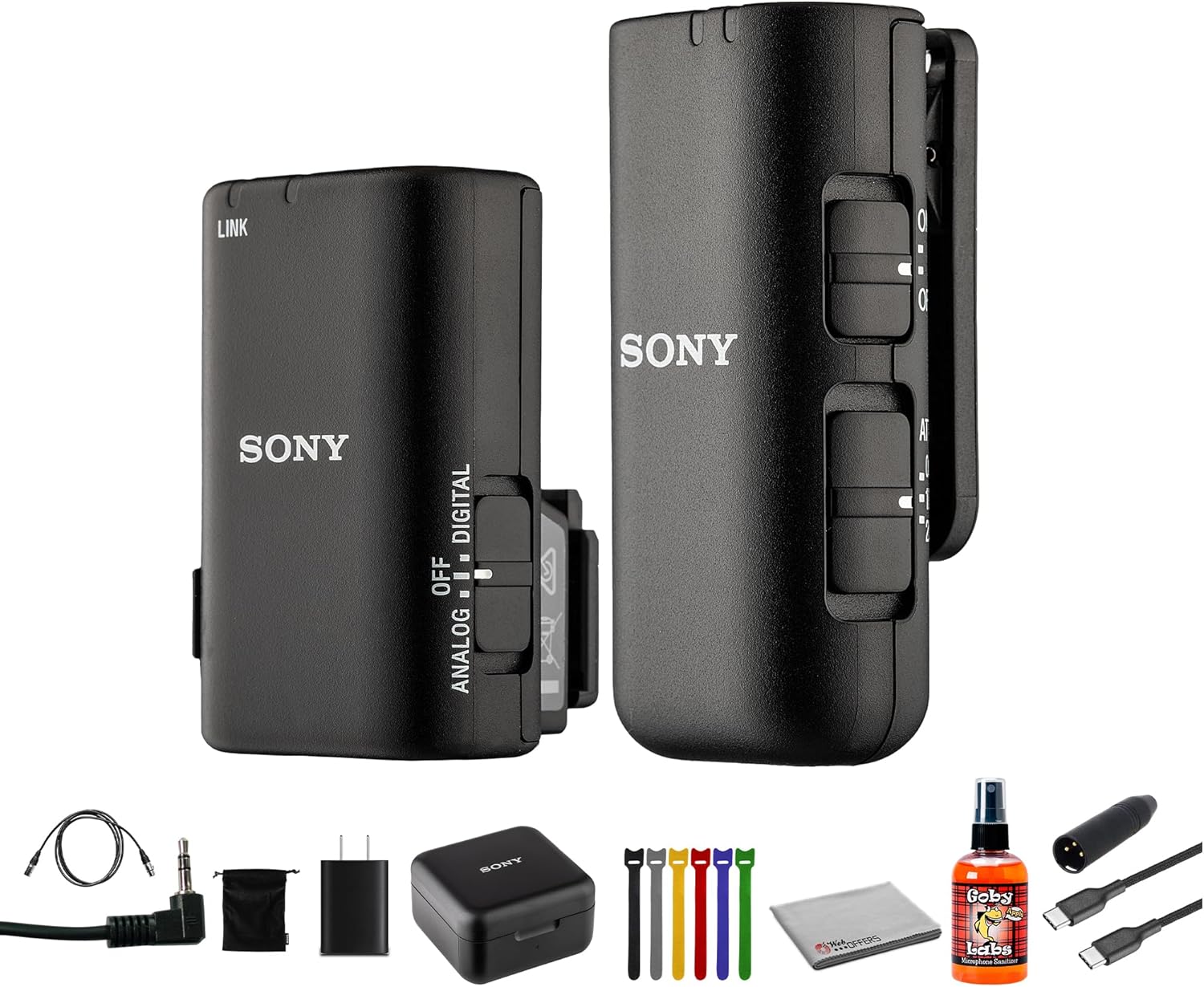 Sony ECM-W3S Dual-Channel Wireless Mic System – Compact Digital Microphone with Multi Interface Shoe + XLR to Mini Jack Converter + XLR Cable + More (Renewed)