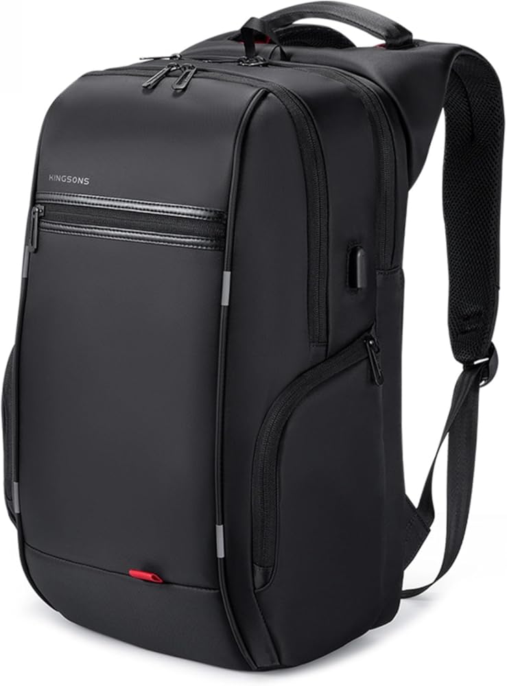 Kingsons Travel Backpack for Men Carry on Waterproof Lightweight black Large Capacity Casual Daypack 16.5