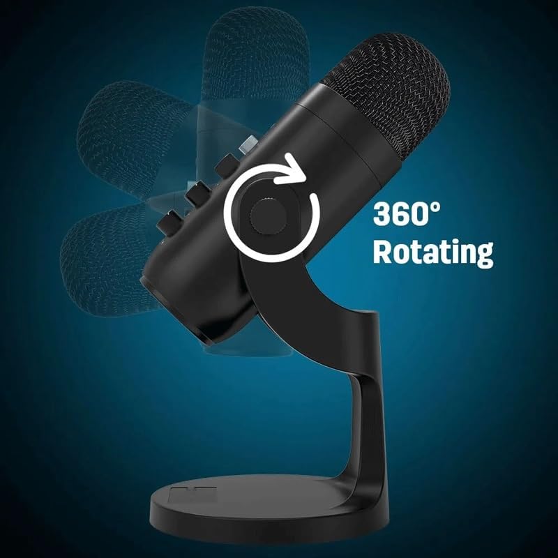 USB Microphone for Gaming Recording Streaming Podcasting Computer Condenser Mic with Phone Adapter (D As Shown) (D As Shown)