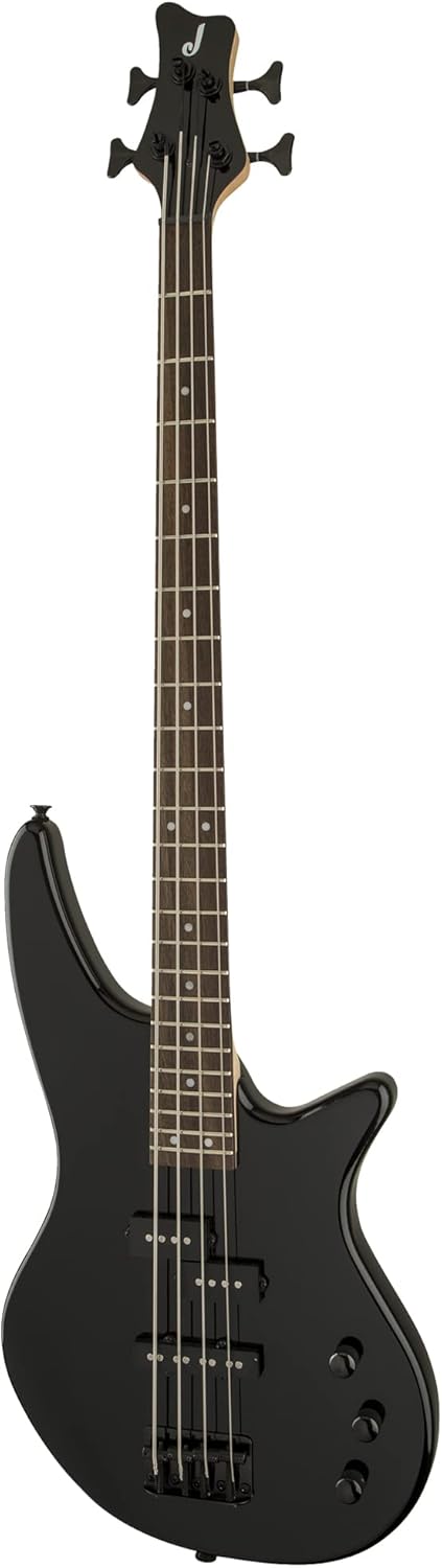 Jackson JS2 Spectra Bass Guitar - Gloss Black Bundle with Cable, Tuner, Strap, Picks, and Austin Bazaar Instructional DVD
