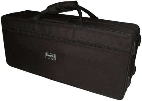 Mendini By Cecilio Tenor Saxophone - B Flat Black Golden Lacquer Saxophone for Beginner Musicians with Hard Case, Tuner, Mouthpiece, 10 Reeds, Polishing Cloth, Cleaning Rod, Gloves, Strap