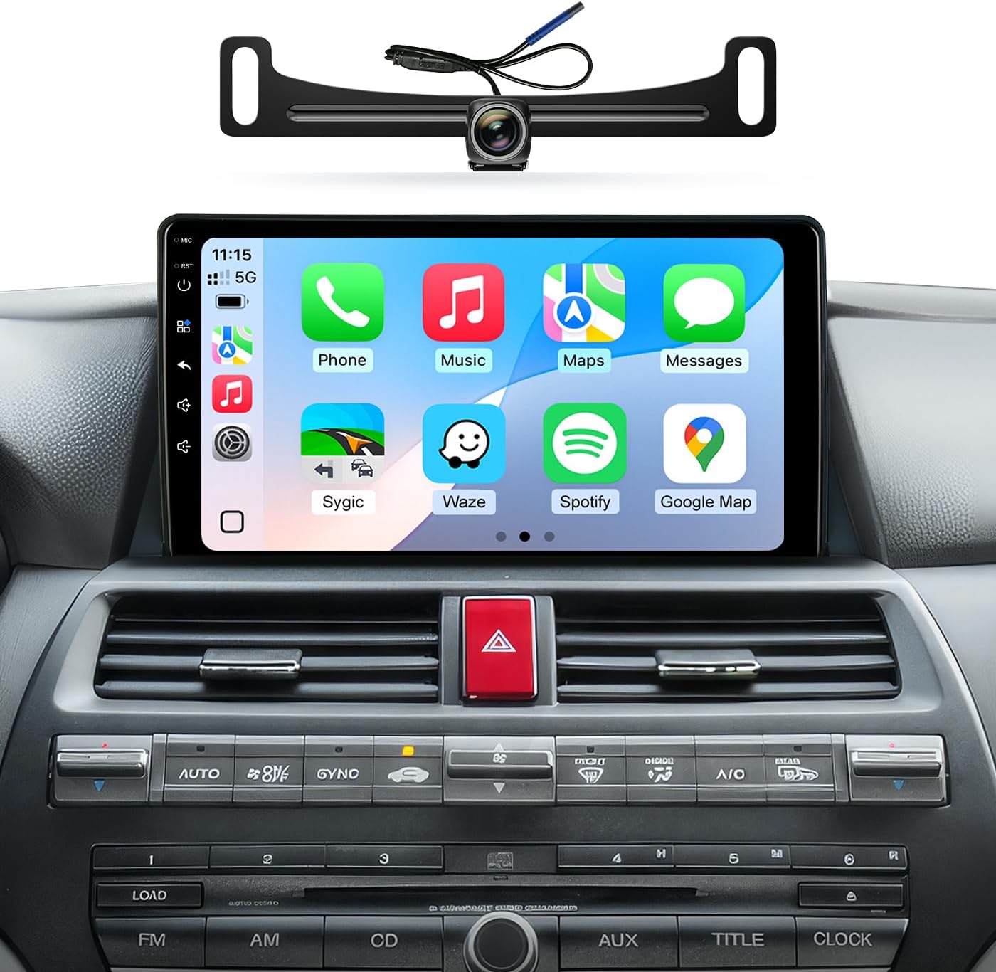 5G WiFi Car Stereo for Honda Accord 2008 2009 2010 2011 2012 2013 10.2 Inch IPS HD Touch Screen Car Radio Wireless CarPlay Android Auto, GPS FM/SWC Bluetooth 1080P Backup Camera (2G+32G)