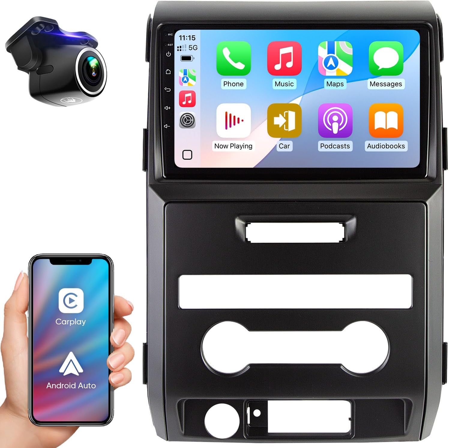 9 Inch Car Stereo Radio Replacement for Ford F150 2009-2014 Upgrade Wireless Carplay Android Auto Support Mirroring Backup 1080P SWC