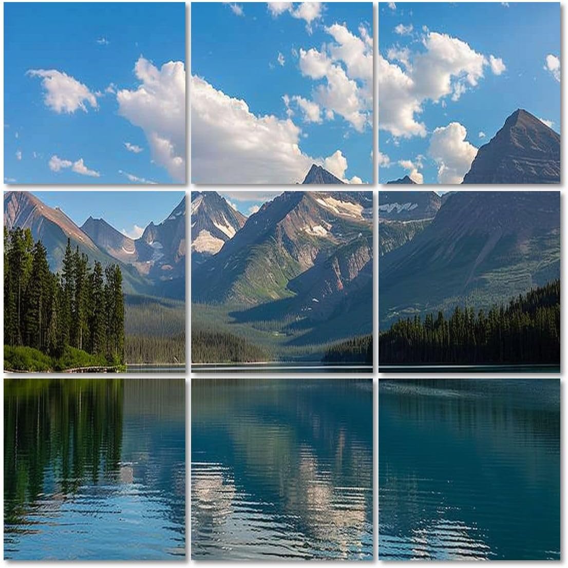 Art Acoustic Panels Self Adhesive Scenic view Glacier National Park 9 Packs Decorative Soundproof Wall Panels Large Sound Absorbing Panels for Home Office 60