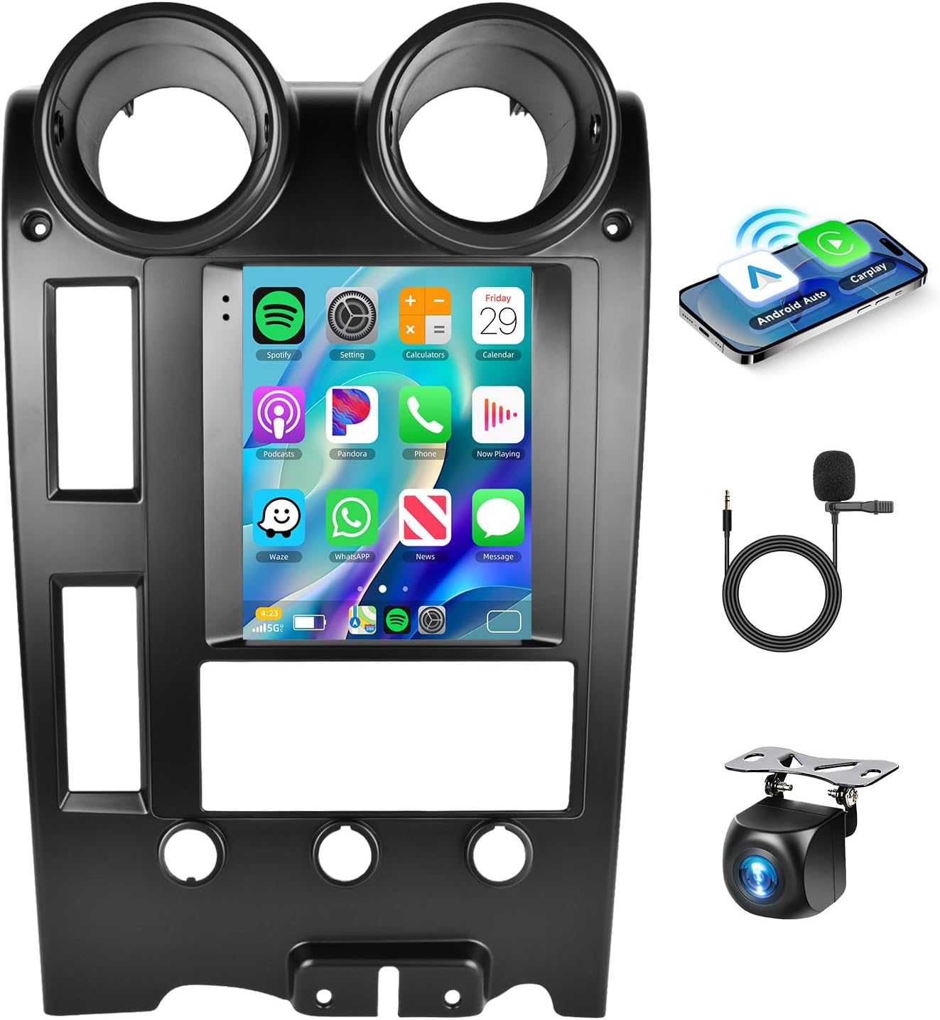 2G+64G Android 13 Car Stereo for Hummer H2 2002-2007 with Wireless Carplay Android Auto, 9.7