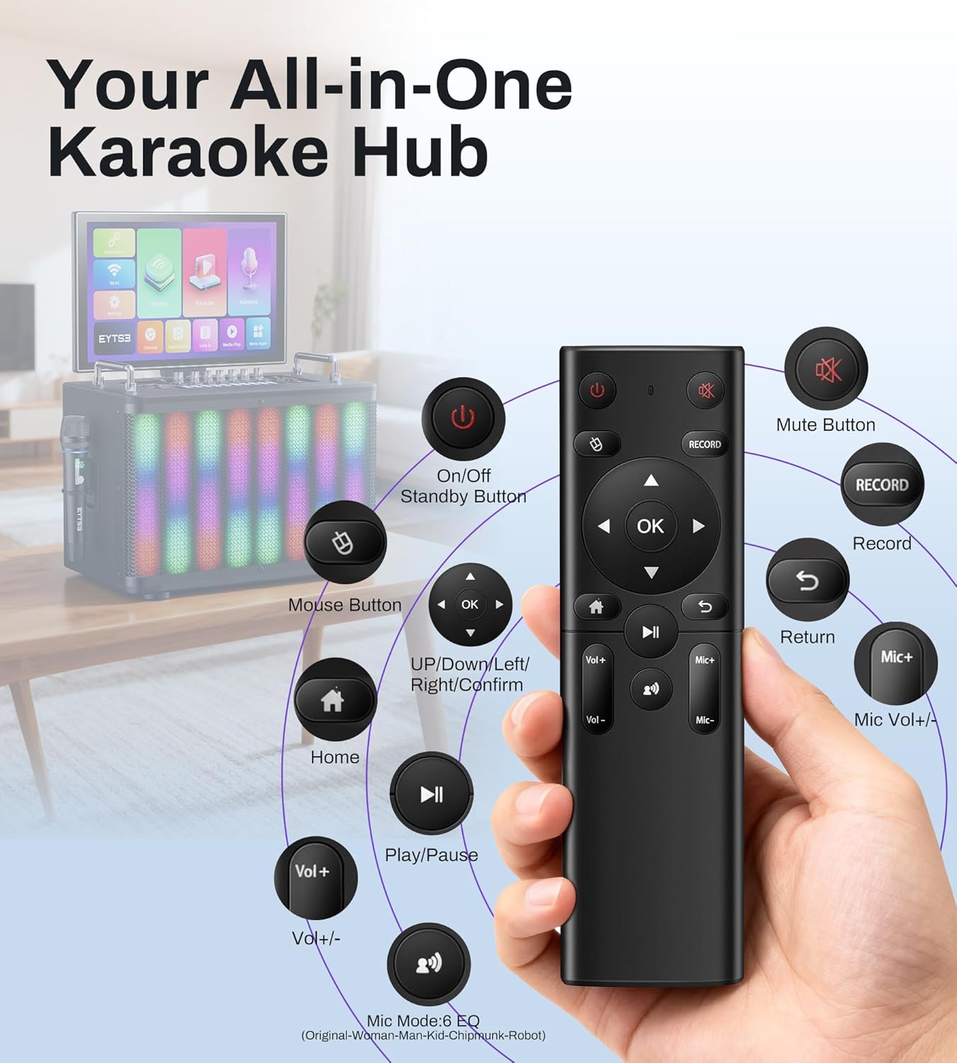 Karaoke Machine with Lyrics Display 14.1